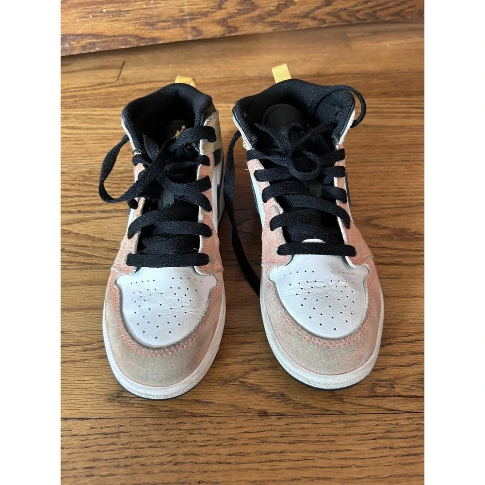 Nike Youth Air‎ Jordan 1 Mid SE GS Shoes Flight Club Yellow Orange DX4365-800 1Y - Picture 3 of 9